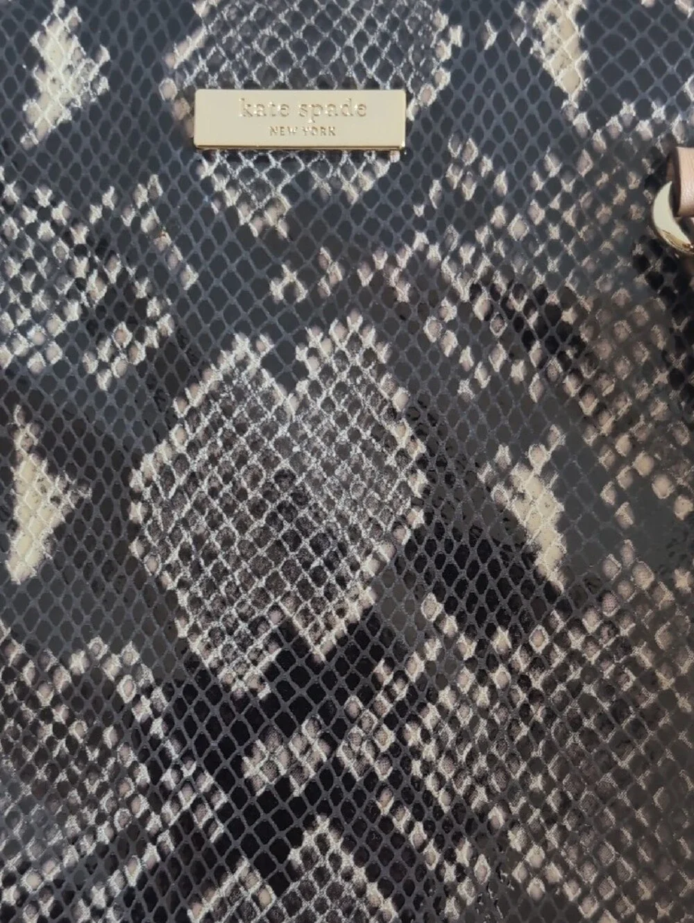 kate spade Black and Cream Snake-Print Tote